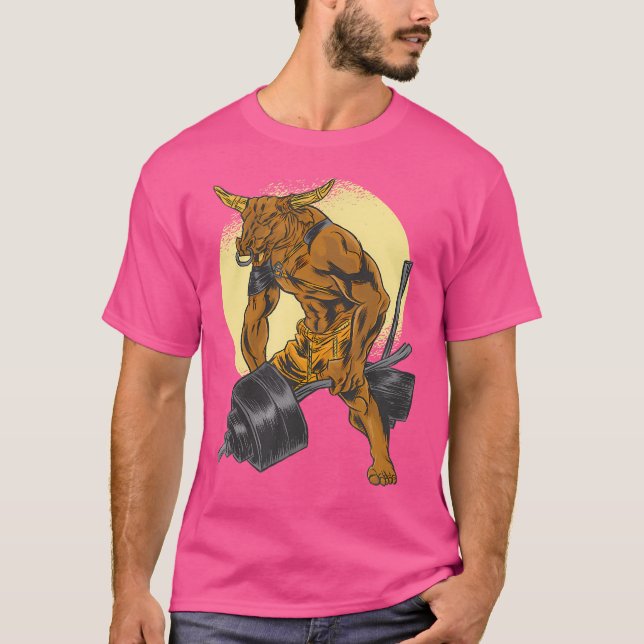 T-shirt Graphique de levage du poids du minotaure des homm (Devant)