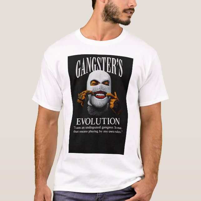 T-shirt graphique de l'évolution du gangster (Devant)