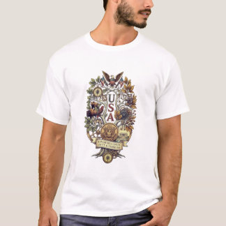 T-shirt Graphique de ligne verticale Sérénité spirituelle