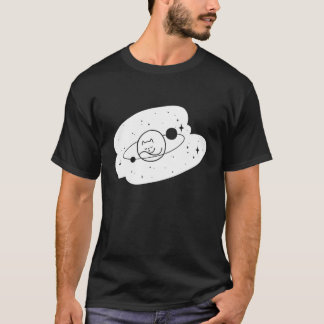 T-shirt Graphique de l'univers cool de l'espace Cat