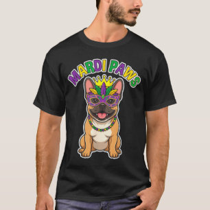 T-shirt Graphique de masque de bouledogue de Mardi Paws po
