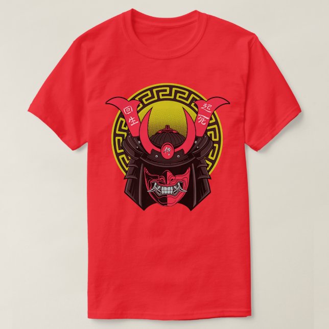 T-shirt Graphique de masque de guerrier Samurai (2) (Design devant)