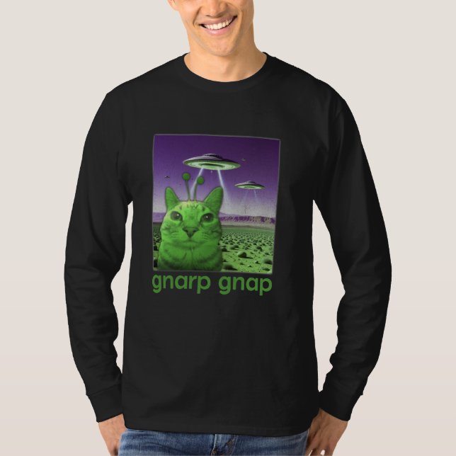 T-shirt Graphique de mème de chat Alien amusant (Devant)