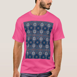 T-shirt Graphique de Motif de Tricot bleu doux pour Noël