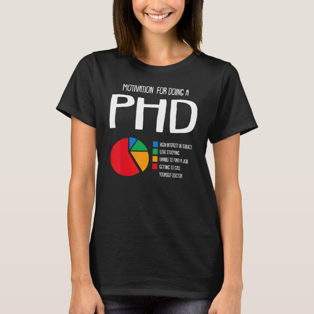 T-shirt Graphique de motivation Ph D candidat diplômé (Devant)