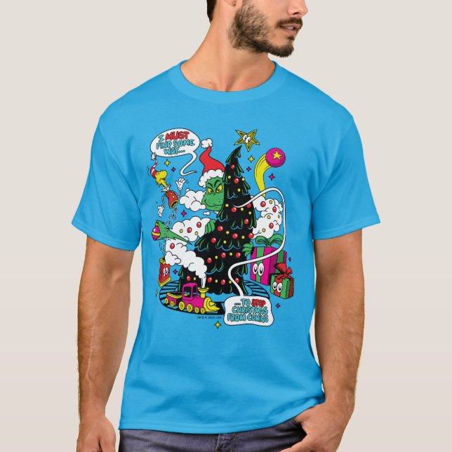 T-shirt Graphique de Noël coloré Grinch (Devant)