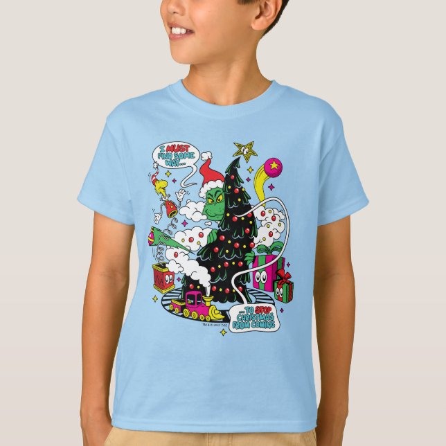T-shirt Graphique de Noël coloré Grinch (Devant)