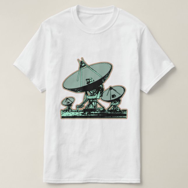 T-shirt Graphique de parabole satellite rétro (Design devant)