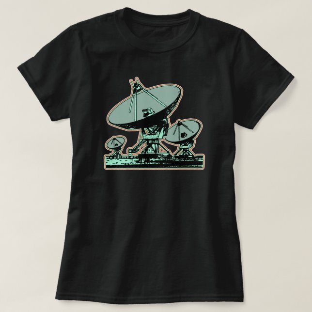 T-shirt Graphique de parabole satellite rétro (Design devant)