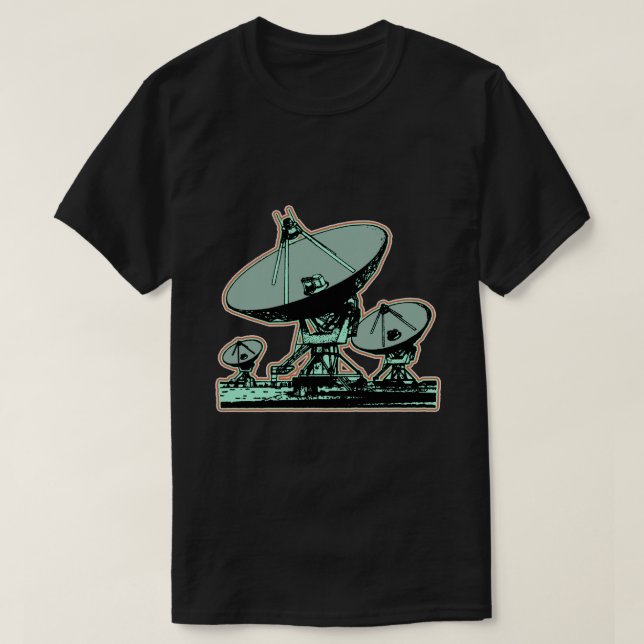 T-shirt Graphique de parabole satellite rétro (Design devant)