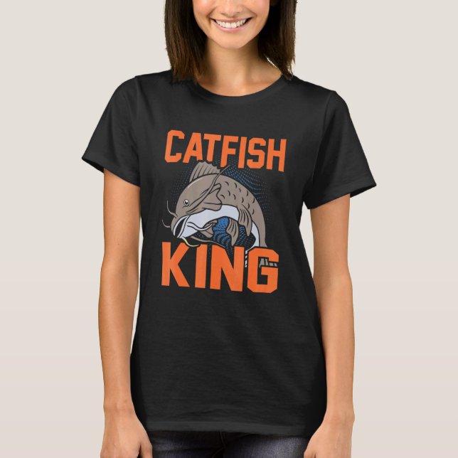 T-shirt Graphique de pêche de Catfish King (Devant)