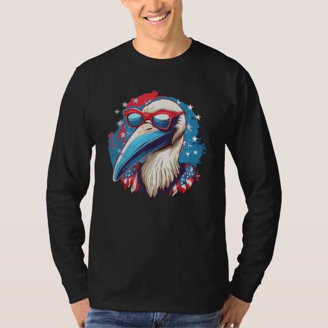 T-shirt Graphique de pélican du 4 juillet (Devant)