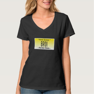 T-shirt Graphique de plaque de licence Bro Nj de New Jerse