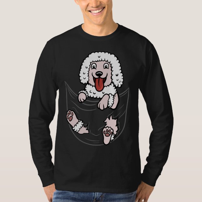 T-shirt Graphique de poche de caniche (Devant)