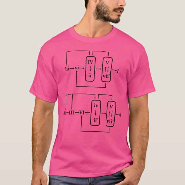 T-shirt Graphique de progression d'accords détaillée Formu (Devant)