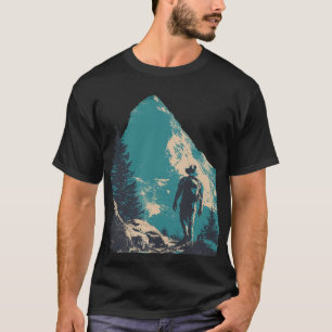 T-shirt Graphique de randonneur minimaliste en montagne -