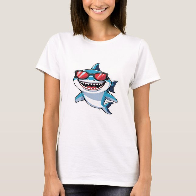 🦈 T-Shirt Graphique de Requin - Cool & Fierce Sum (Devant)