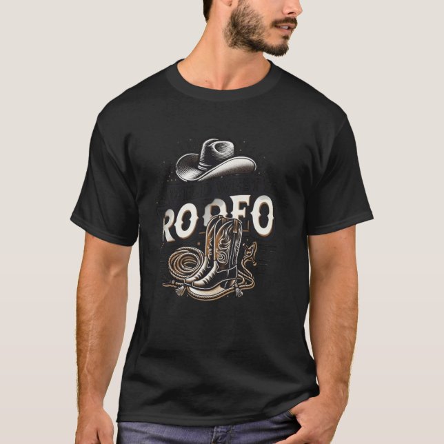 T-shirt Graphique de Rodéo Occidental, Bottes de Cowboy, C (Devant)
