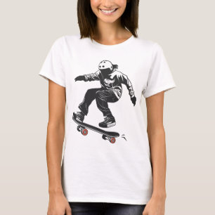 T-Shirt Graphique de Saut en Skateboard – Streetwe