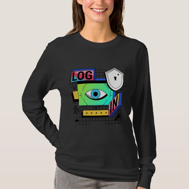 T-Shirt Graphique de Sécurité de Connexion – Techn (Devant)