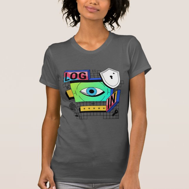 T-Shirt Graphique de Sécurité de Connexion – Techn (Devant)