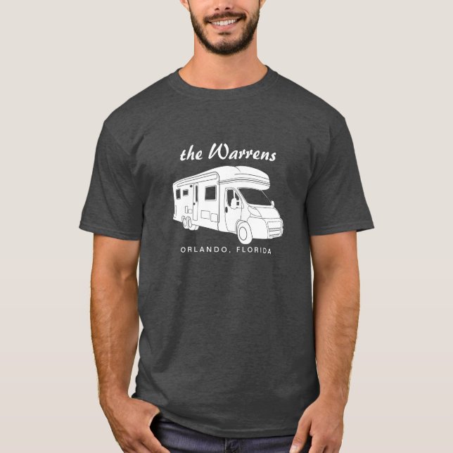 T-shirt Graphique de silhouette de la classe C Motorhome (Devant)