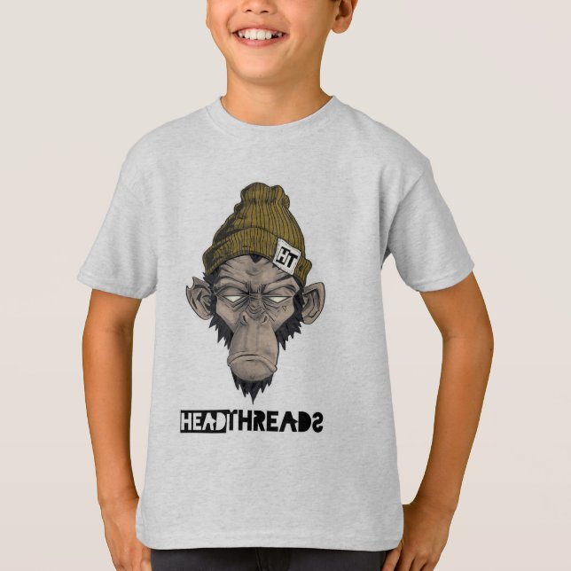 T-shirt graphique de singe funky pour hommes et fe (Devant)