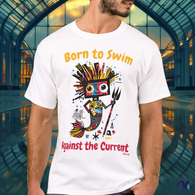 T-Shirt Graphique de Sirène Vibrante Abstraite (Créateur téléchargé)