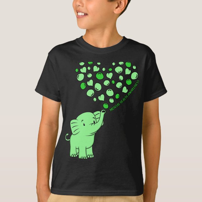 T-shirt Graphique de soutien pour les cœurs d'éléphants de (Devant)