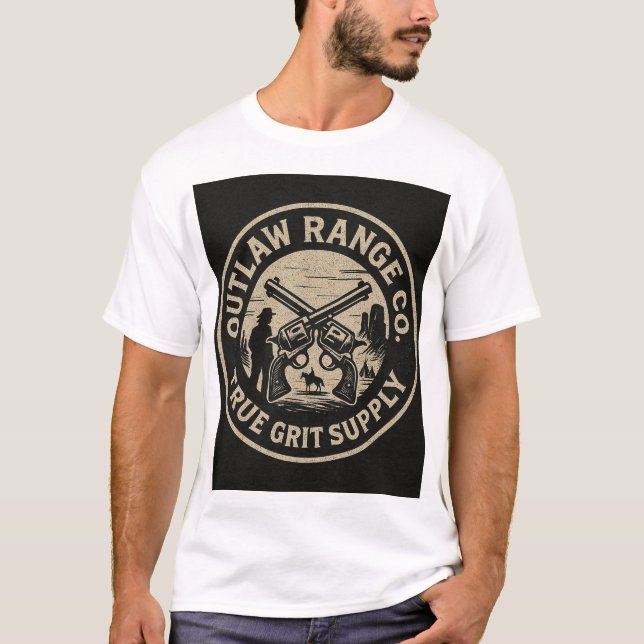 T-shirt Graphique de style occidental rond (Devant)