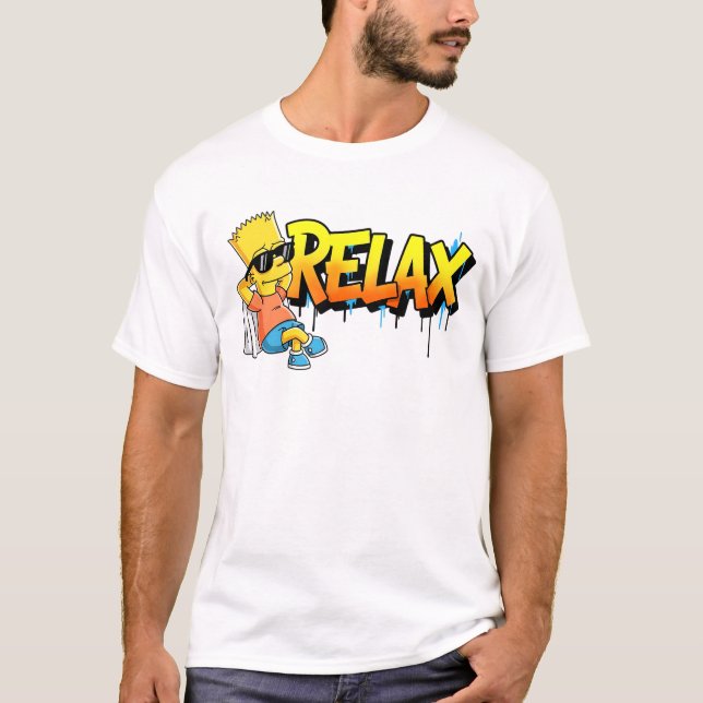 T-shirt graphique de style urbain avec graffitis C (Devant)