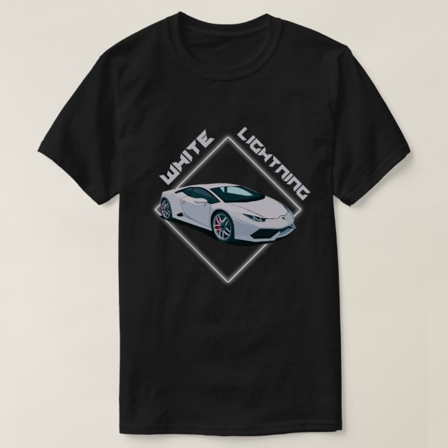 T-Shirt Graphique de Supercar Lumière Blanche (Design devant)