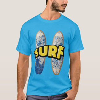 T-shirt graphique de surf Planches de surf artisti