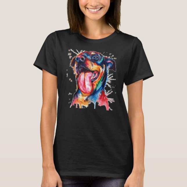 T-shirt Graphique de tatouage numérique Rottweiler (Devant)