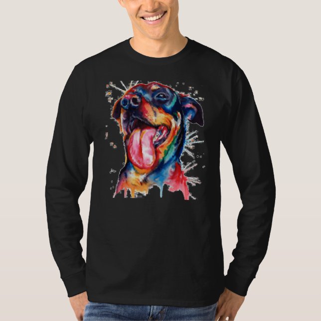 T-shirt Graphique de tatouage numérique Rottweiler (Devant)