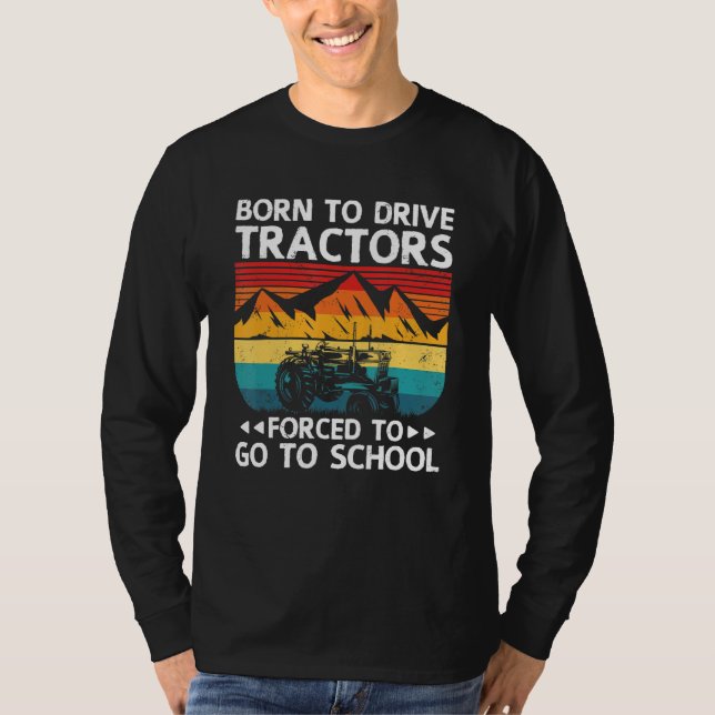T-shirt Graphique De Tracteur Drôle Pour Les Filles Et Les (Devant)