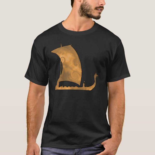 T-shirt Graphique de voyage océanique de longship Viking (Devant)