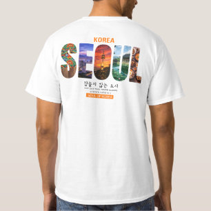 T-Shirt graphique de voyage vintage à Séoul en Cor