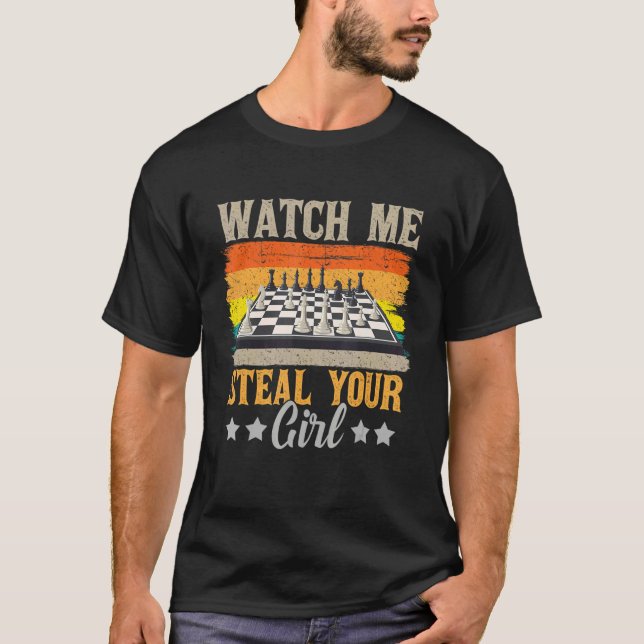 T-shirt Graphique d'échecs Hommes Garçons Entraîneur d'éch (Devant)