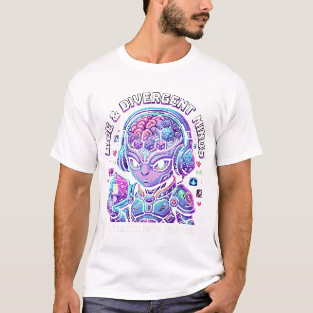 T-shirt graphique dés à jouer et esprits divergent (Devant)