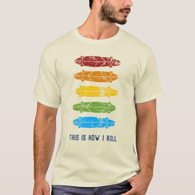 T-shirt Graphique des Longboards arc-en-ciel de message pe (Devant)