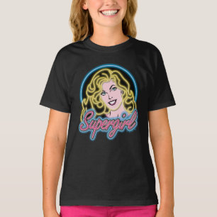 T-shirt Graphique des lumières de Neon Retro Supergirl