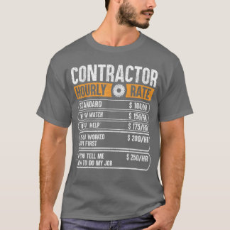 T-shirt Graphique des prix du tarif horaire des entreprene