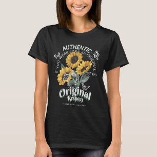 T-shirt Graphique des tournesols et papillons