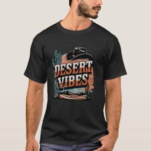 T-shirt graphique Desert Vibes, cactus chapeau de