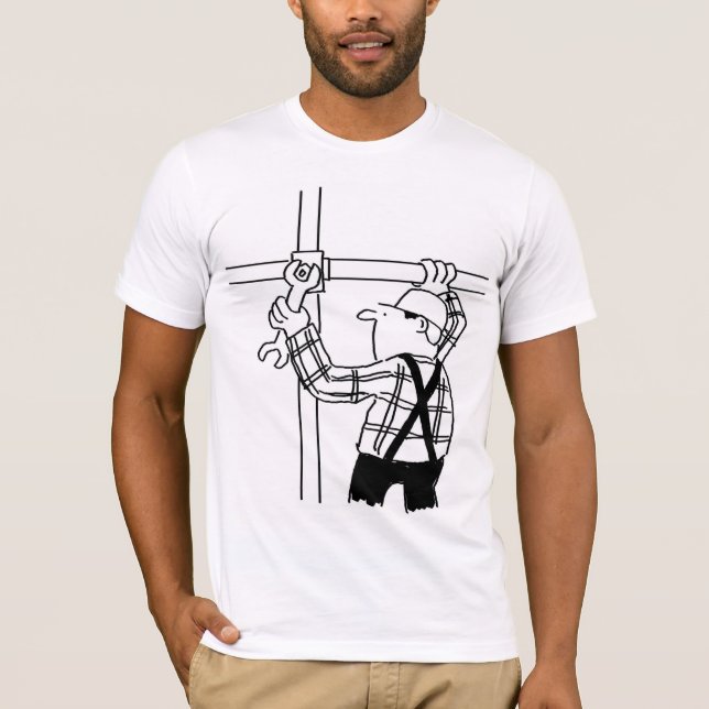 T-Shirt Graphique Dessin Animé Échafaudage (Devant)