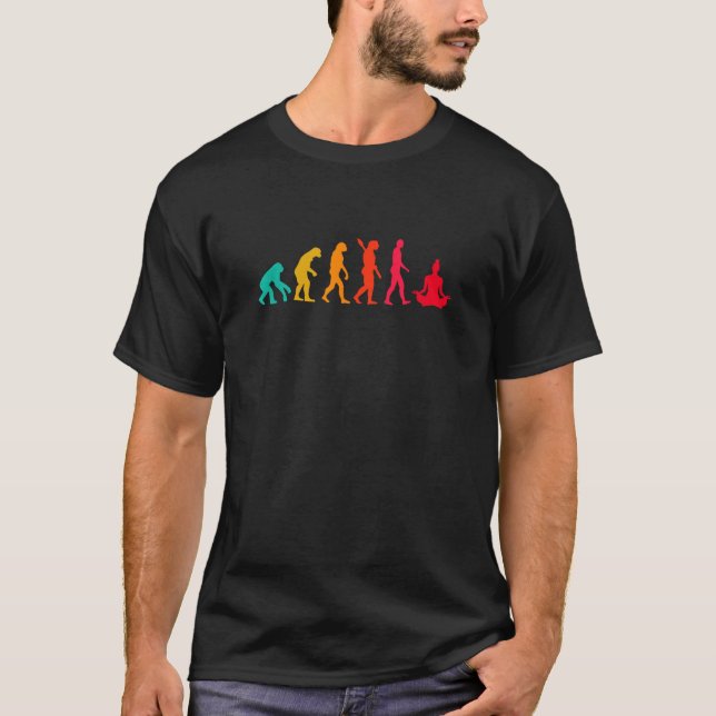 T-shirt Graphique d'évolution Méditation Relaxation (Devant)