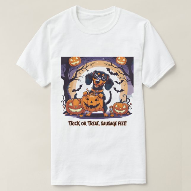 T-shirt Graphique d'Halloween éffrayant Dachshund Lover (Design devant)