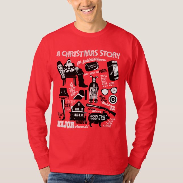 T-shirt Graphique d'icônes de l'histoire de Noël (Devant)
