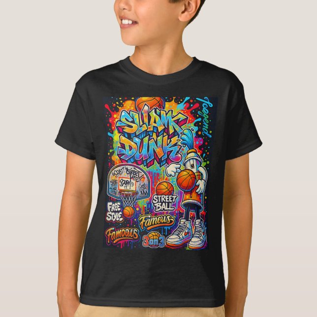T-shirt Graphique d'illustration de style cool de basket-b (Devant)